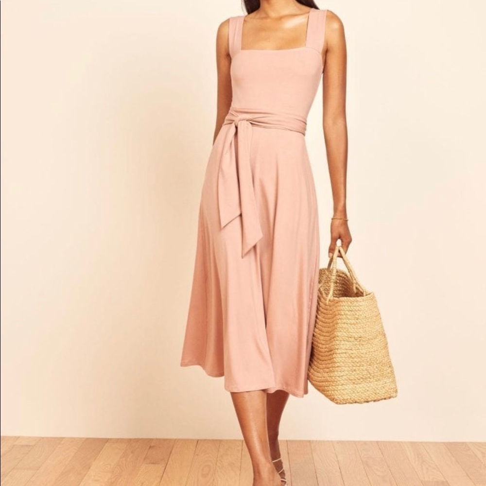 Reformation Helina Dress, size small, color blush. Never worn. NEW WITH TAGS